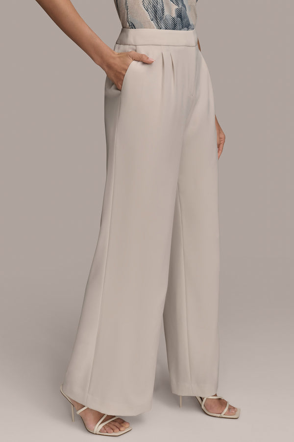 Donna Karan PLEATED WIDE LEG PANT SAND
