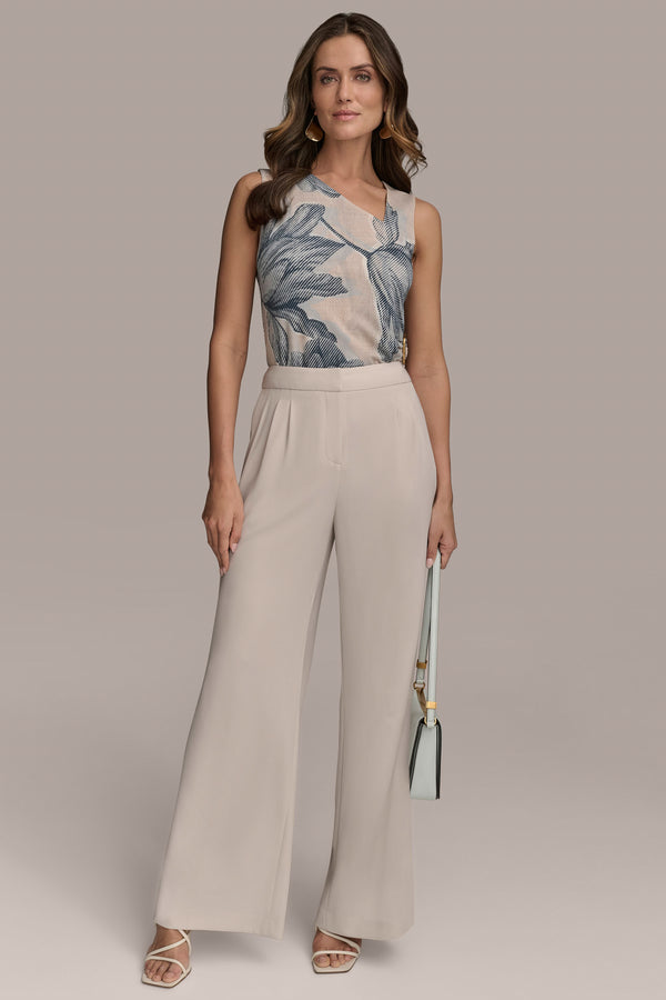 Donna Karan PLEATED WIDE LEG PANT SAND