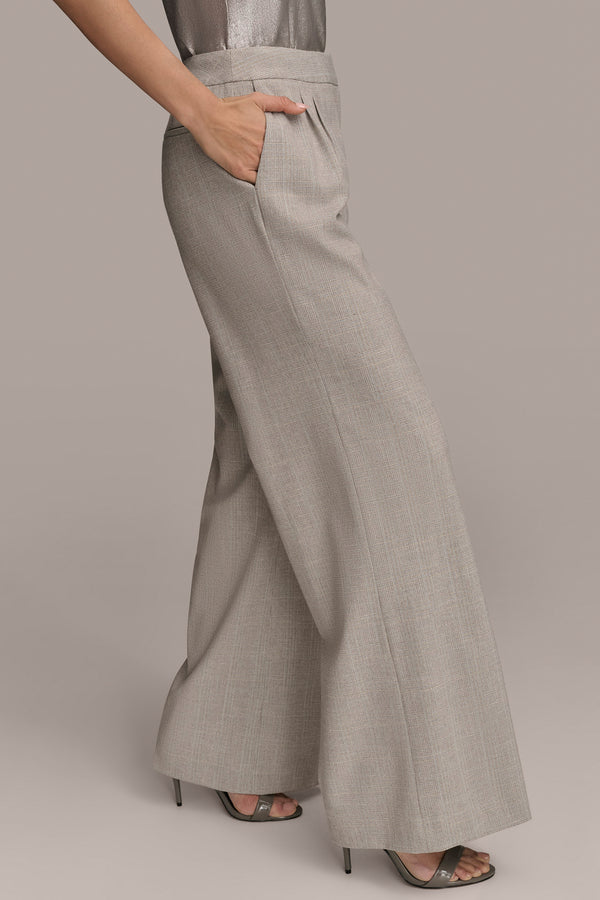Donna Karan PLEATED WIDE LEG PANT SAND MULTI