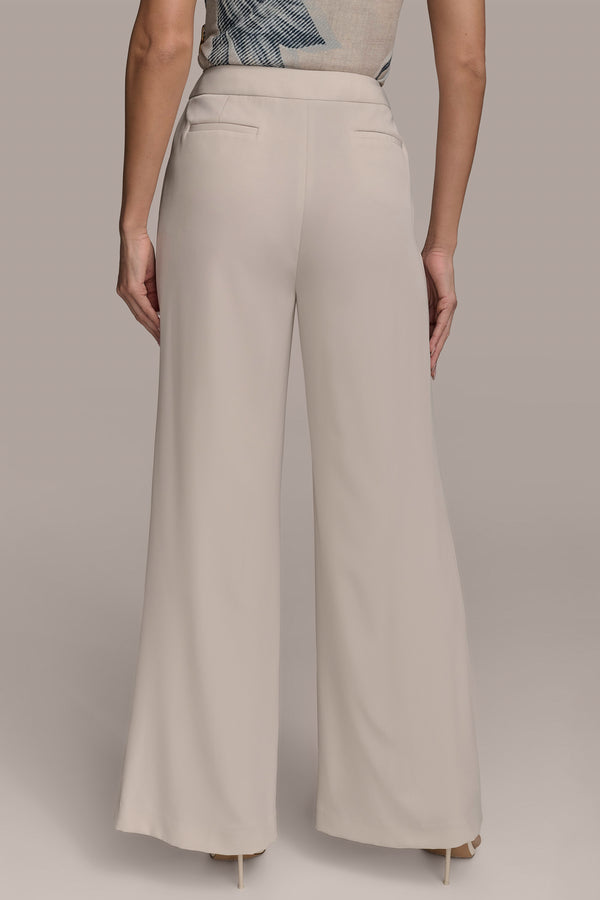Donna Karan PLEATED WIDE LEG PANT SAND