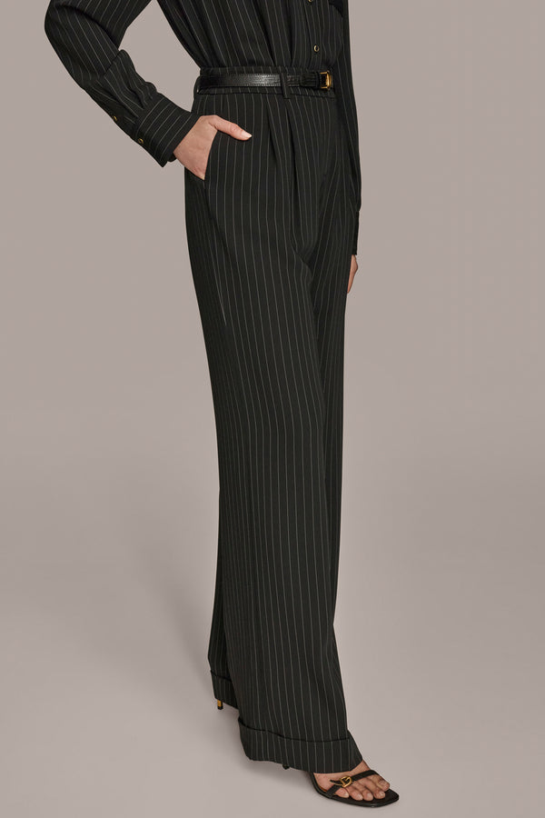 Donna Karan PLEATED WIDE LEG SUIT PANT Black
