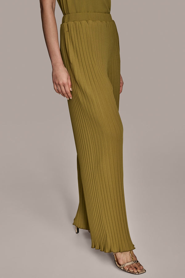 Donna Karan PLISSÉ PANT SMOKY OLIVE