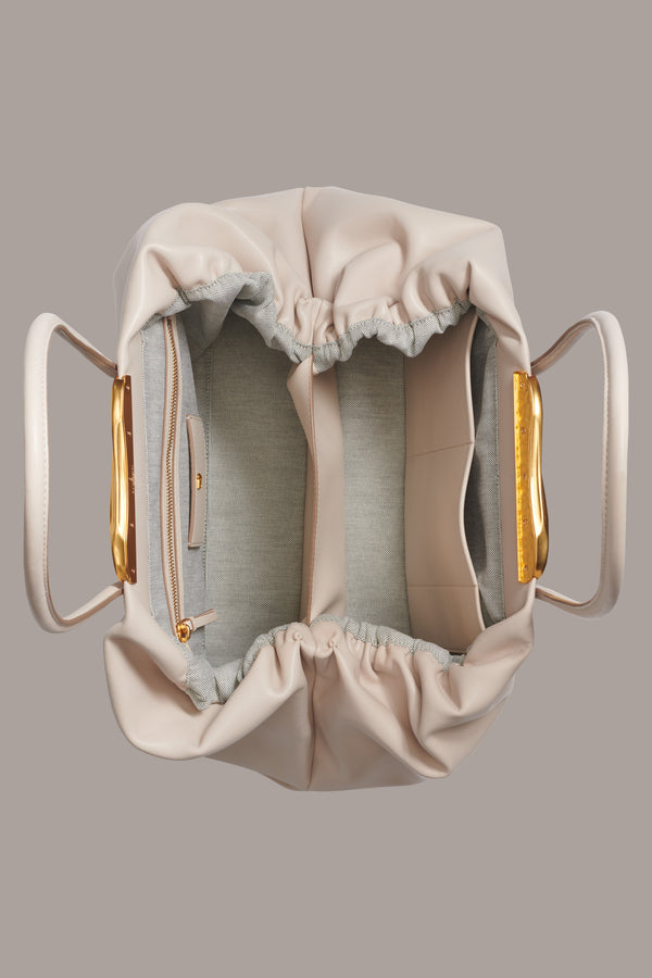 Donna Karan POPLIN LARGE SATCHEL BAG Sand