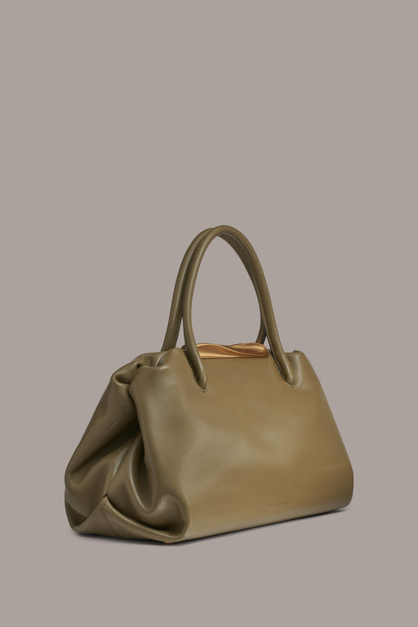 Donna Karan POPLIN SATCHEL BAG Smoky Olive