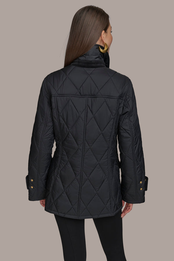 Donna Karan QUILTED BARN JACKET Black