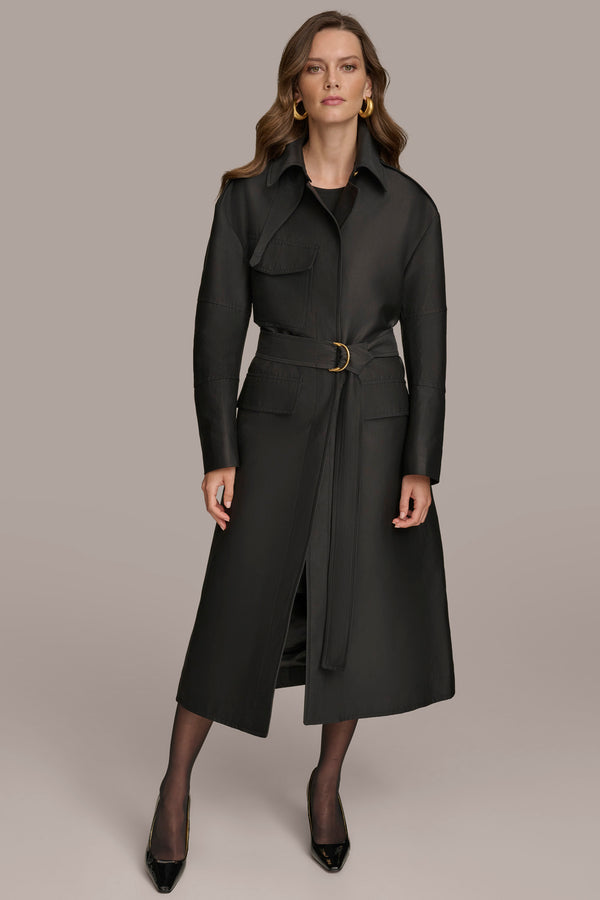 donna karan RAIN COAT Black