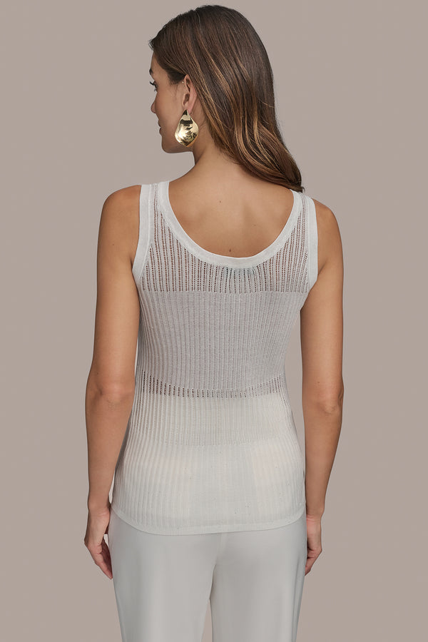 Donna Karan RIB SWEATER SHELL Cream