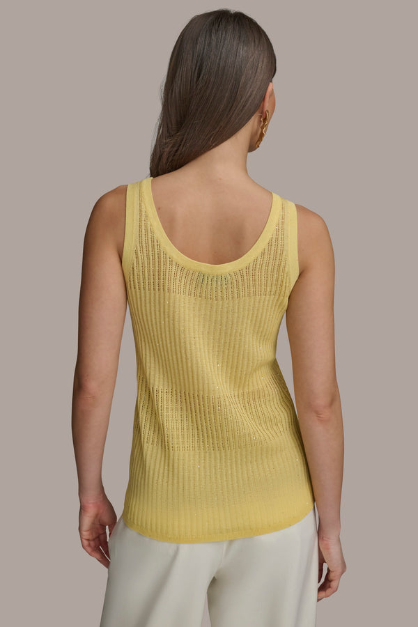 Donna Karan RIB SWEATER SHELL PANNA COTTA