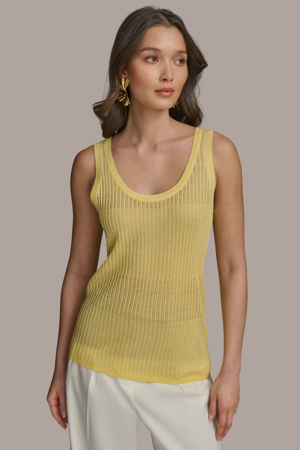 donna karan RIB SWEATER SHELL PANNA COTTA