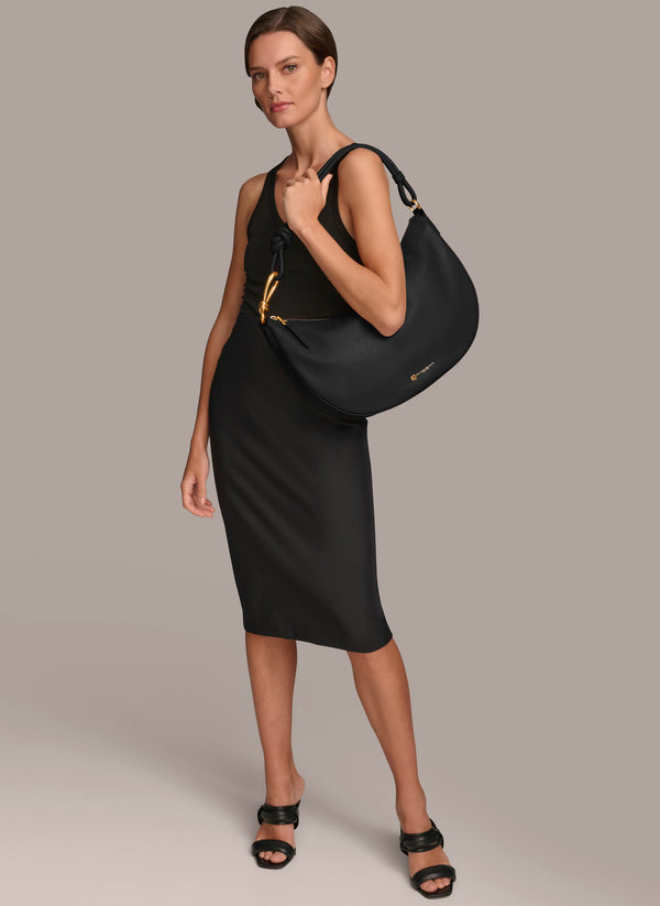 Donna Karan ROSLYN LARGE HOBO Black/Gold