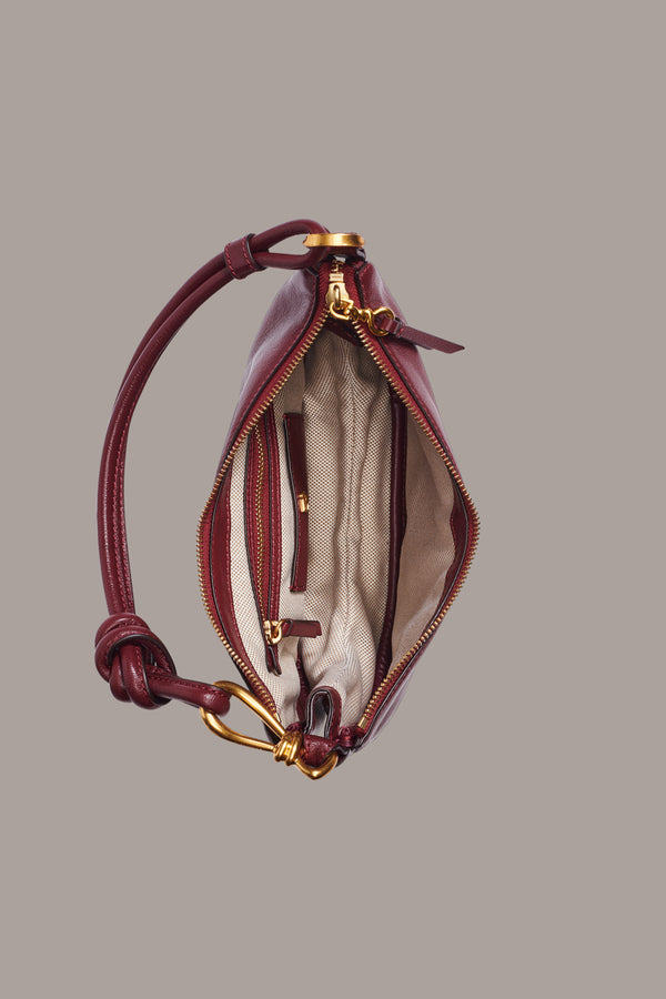 Donna Karan ROSLYN SMALL HOBO Garnet