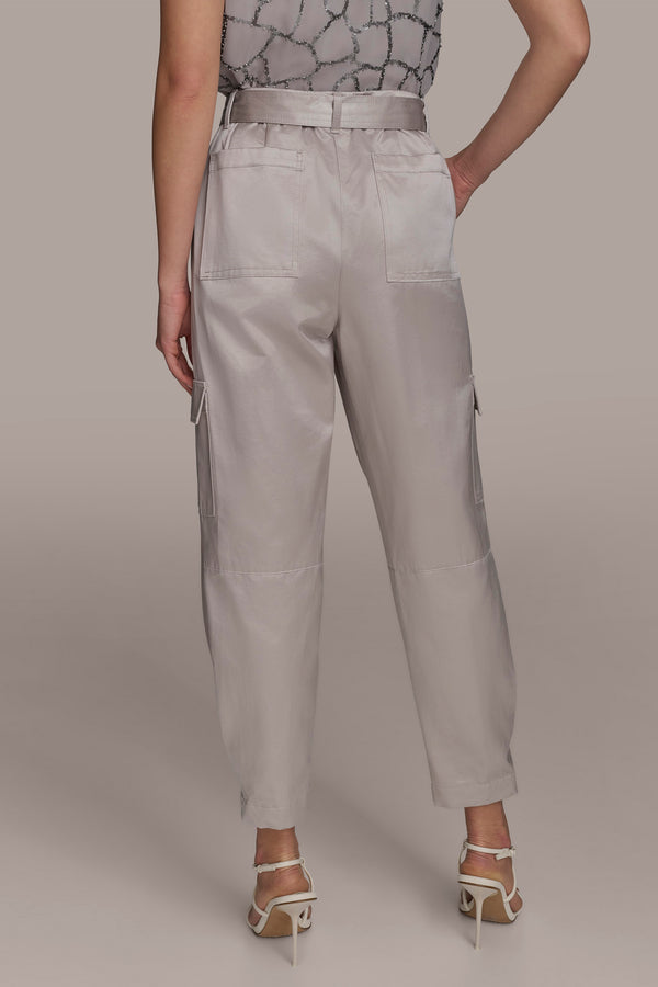Donna Karan SATIN BELTED CARGO CLAY