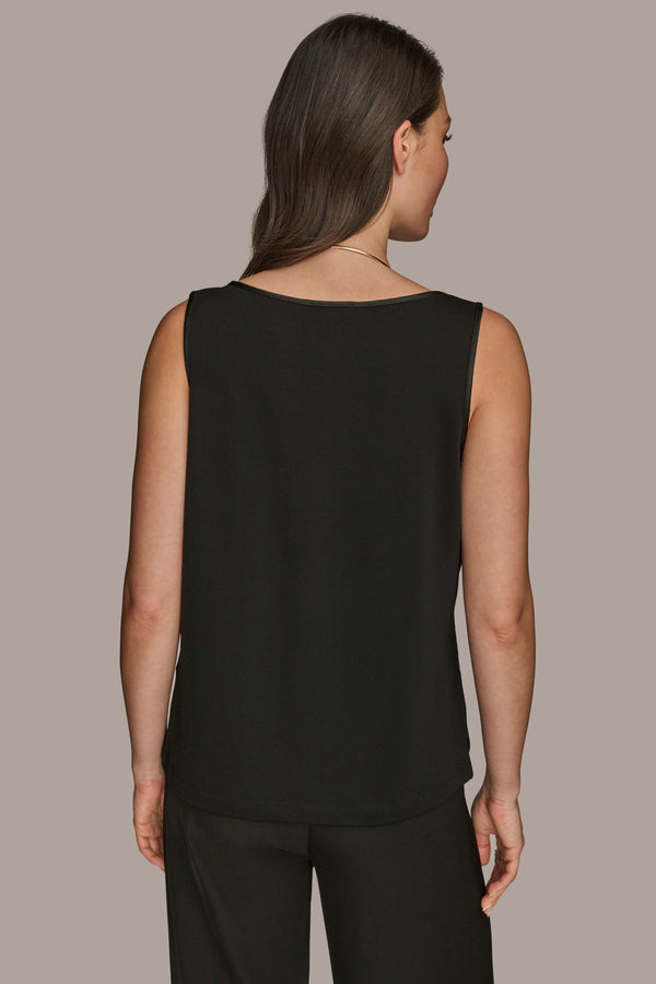 Donna Karan SCOOP NECK SHELL Black