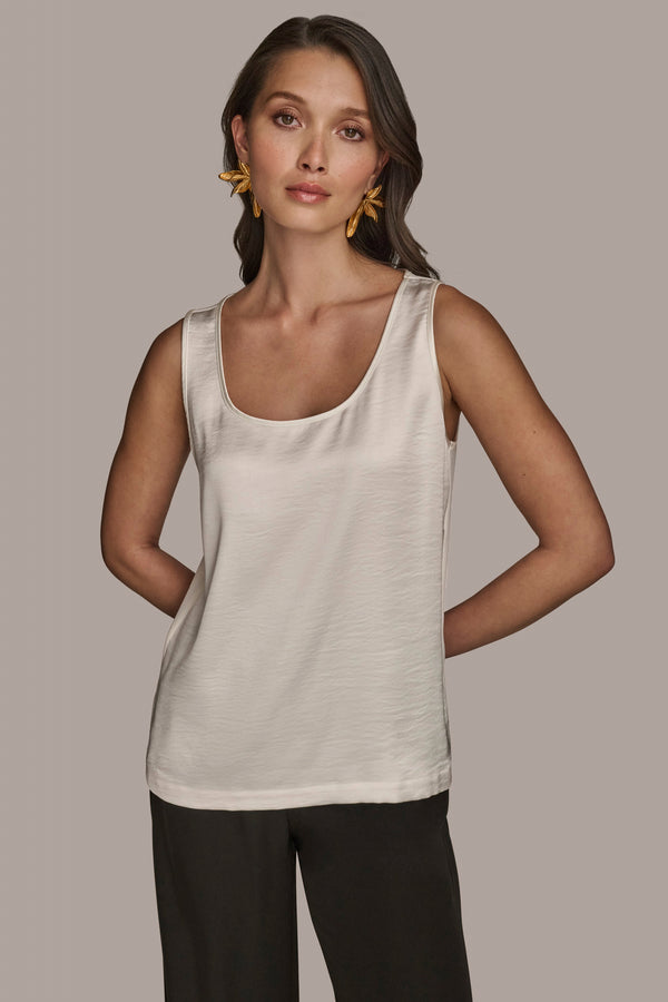 donna karan SCOOP NECK SHELL cream