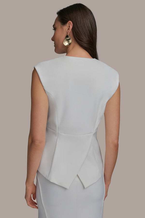 Donna Karan SEAMED VEST WITH BAR CREAM
