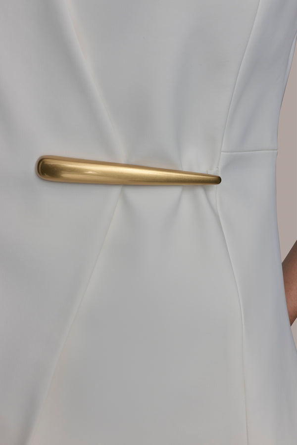 Donna Karan SEAMED VEST WITH BAR CREAM