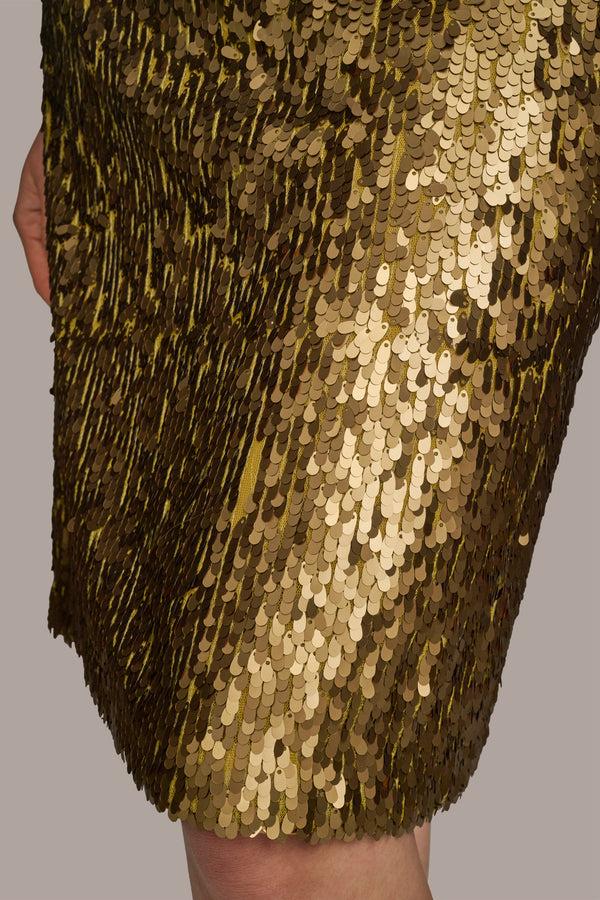 Donna Karan SEQUIN PENCIL SKIRT Gold
