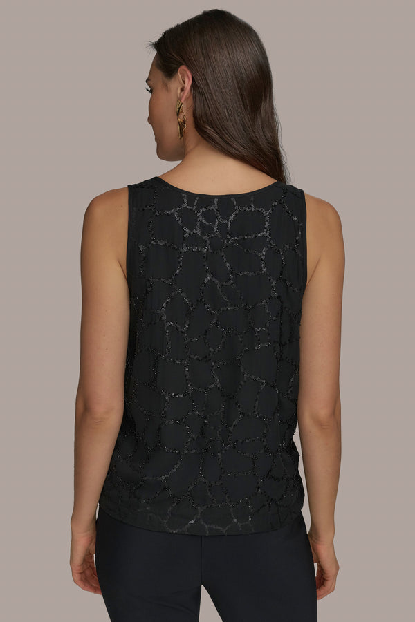 Donna Karan SHELL WITH SEQUIN DETAIL Black