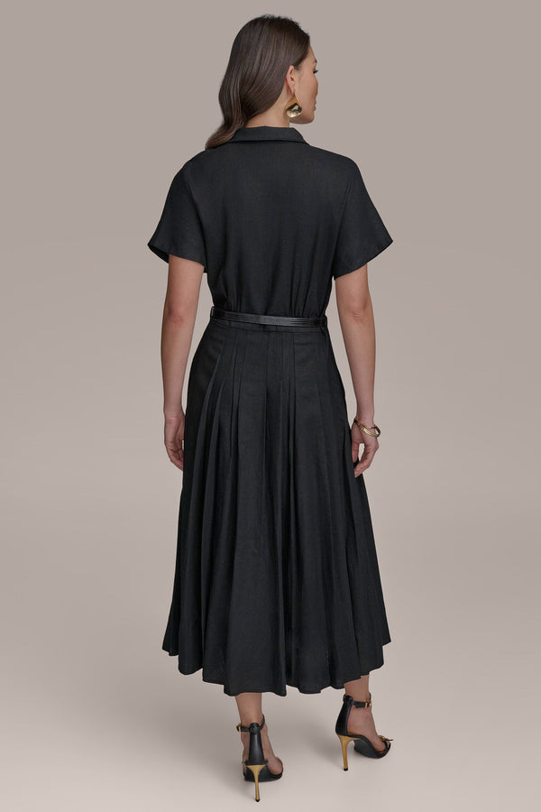 Donna Karan SHIRT DRESS WITH BELT Black