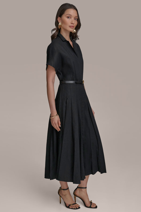 Donna Karan SHIRT DRESS WITH BELT Black