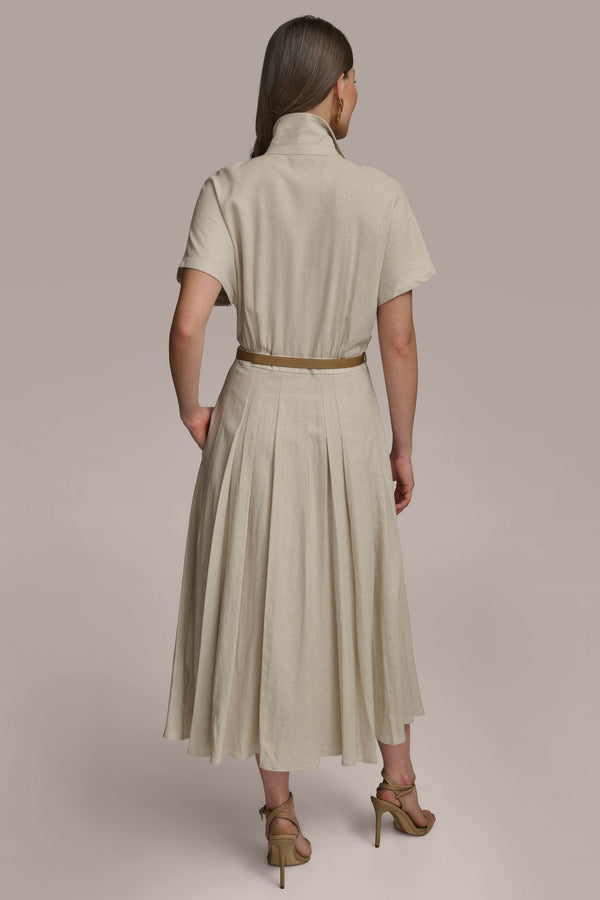 Donna Karan SHIRT DRESS WITH BELT NATURAL