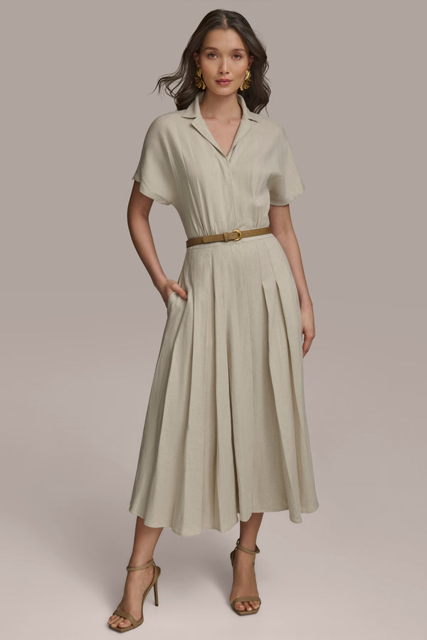 Donna Karan SHIRT DRESS WITH BELT NATURAL