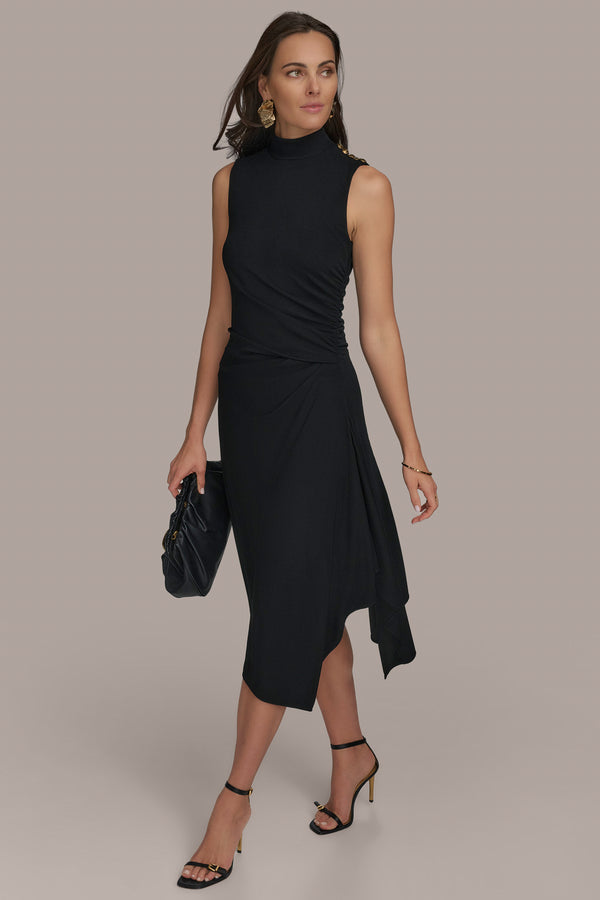 Donna Karan SLEEVELESS WITH RUFFLE & SHOULDER Black