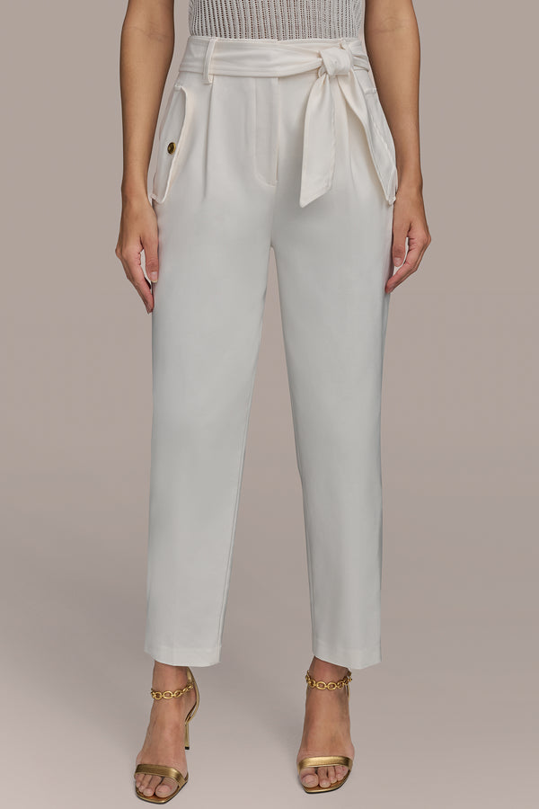 donna karan SLIM PANT WITH POCKETS CREAM
