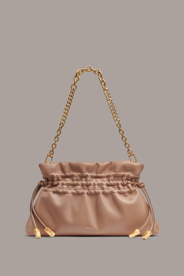 donna karan SOUTHOLD CLUTCH TOASTED ALMOND