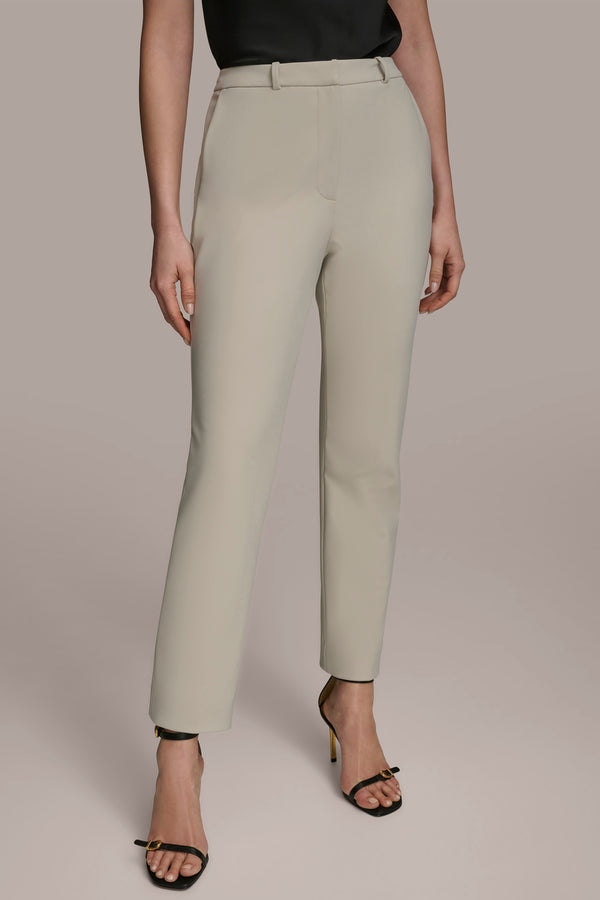 donna karan STRAIGHT FLAT FRONT PANT TUSCAN GREY
