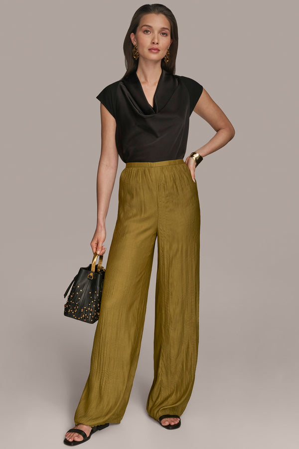 Donna Karan STRAIGHT LEG PULL ON PANT Smoky Olive