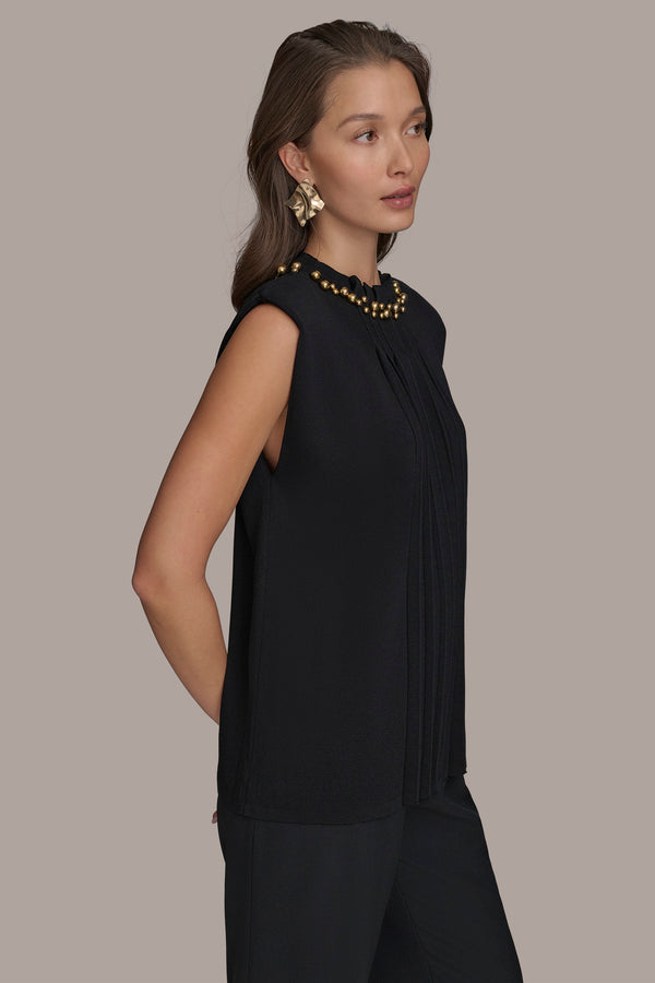 Donna Karan SWEATER WITH BEADING Black