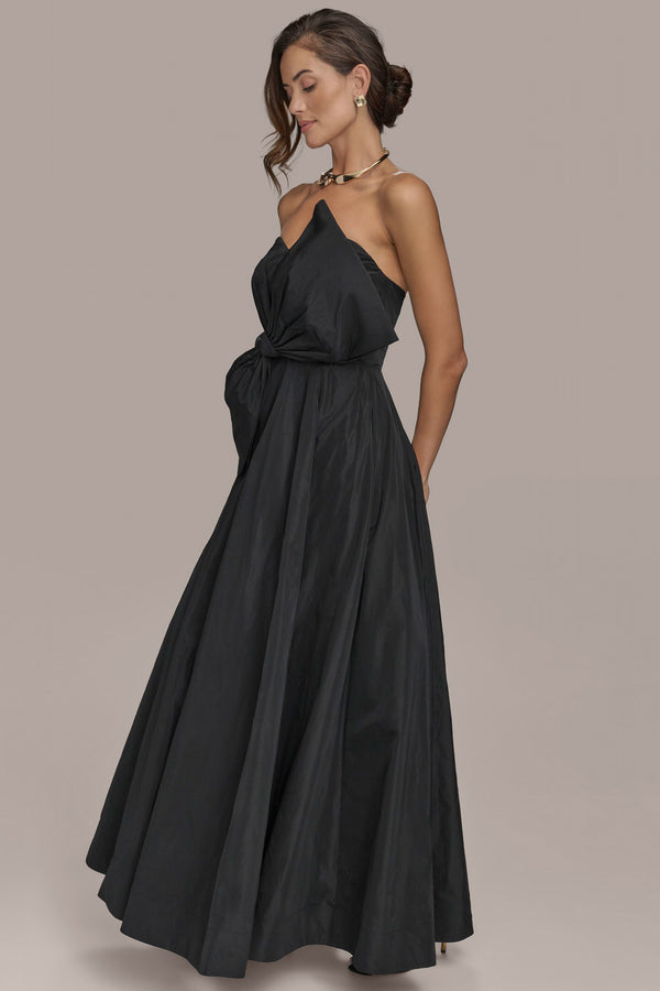 Donna Karan TAFFETA BALLGOWN WITH BOW Black
