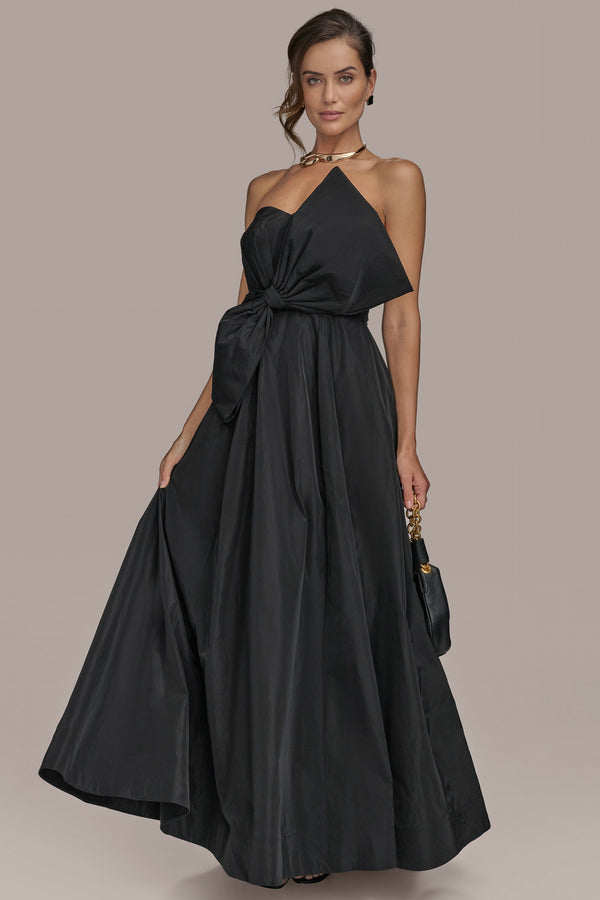 Donna Karan TAFFETA BALLGOWN WITH BOW Black