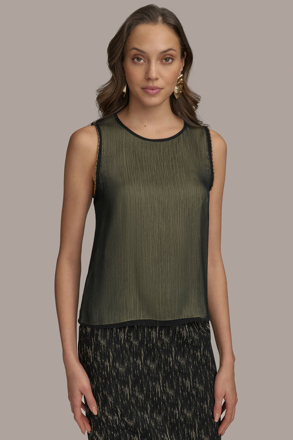 donna karan TWO LAYER TOP Black