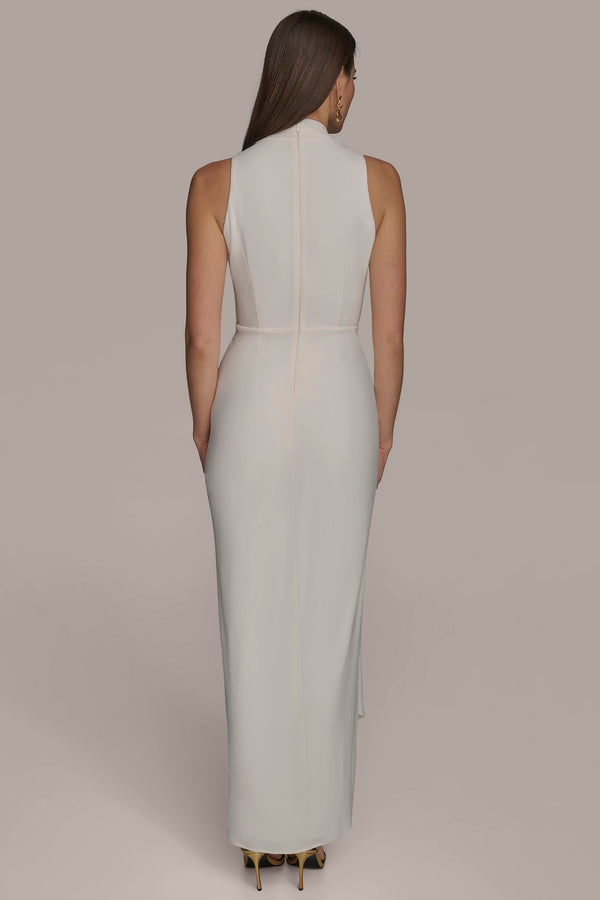 Donna Karan V-NECK WRAP-EFFECT GOWN PRISTINE