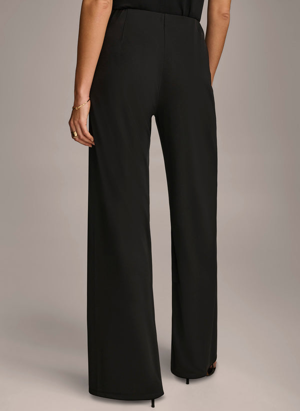 Donna Karan WIDE LEG FLAT FRONT PANT Black