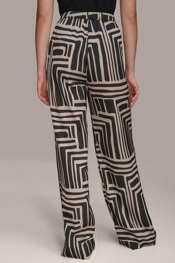 Donna Karan WIDE LEG PANT Black/Sand Combo