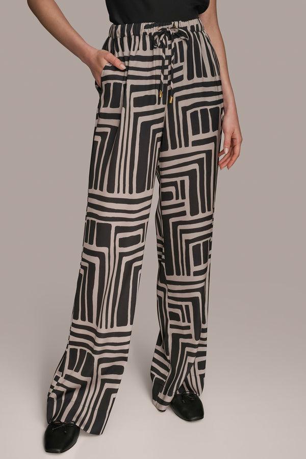 donna karan WIDE LEG PANT Black/Sand Combo