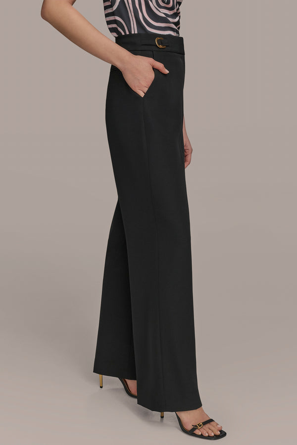 Donna Karan WIDE LEG PANT WITH HARDWARE Black