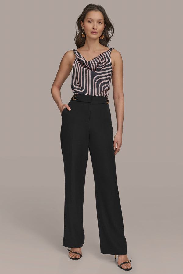 Donna Karan WIDE LEG PANT WITH HARDWARE Black