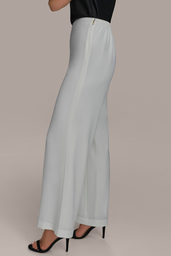 Donna Karan WIDE LEG PULL ON PANT CREAM