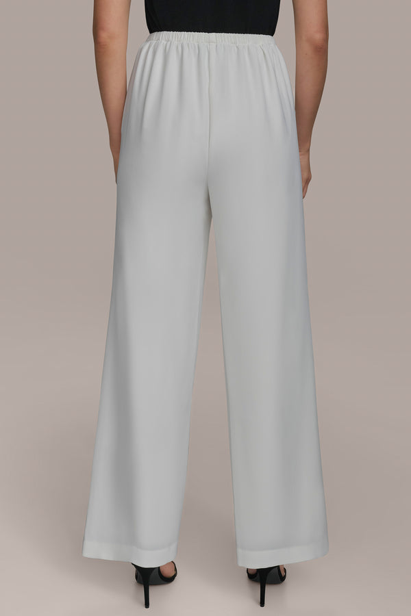 Donna Karan WIDE LEG PULL ON PANT CREAM