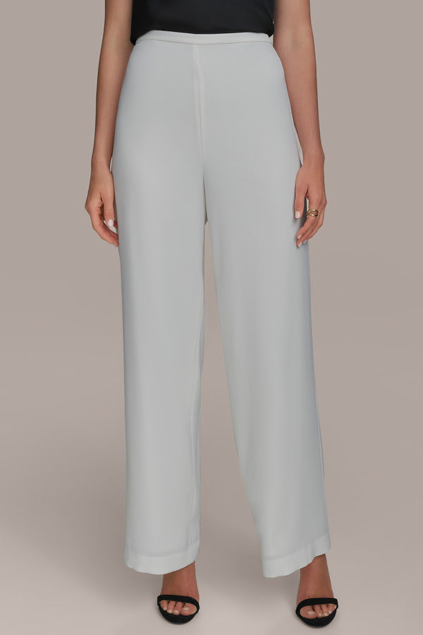 donna karan WIDE LEG PULL ON PANT CREAM