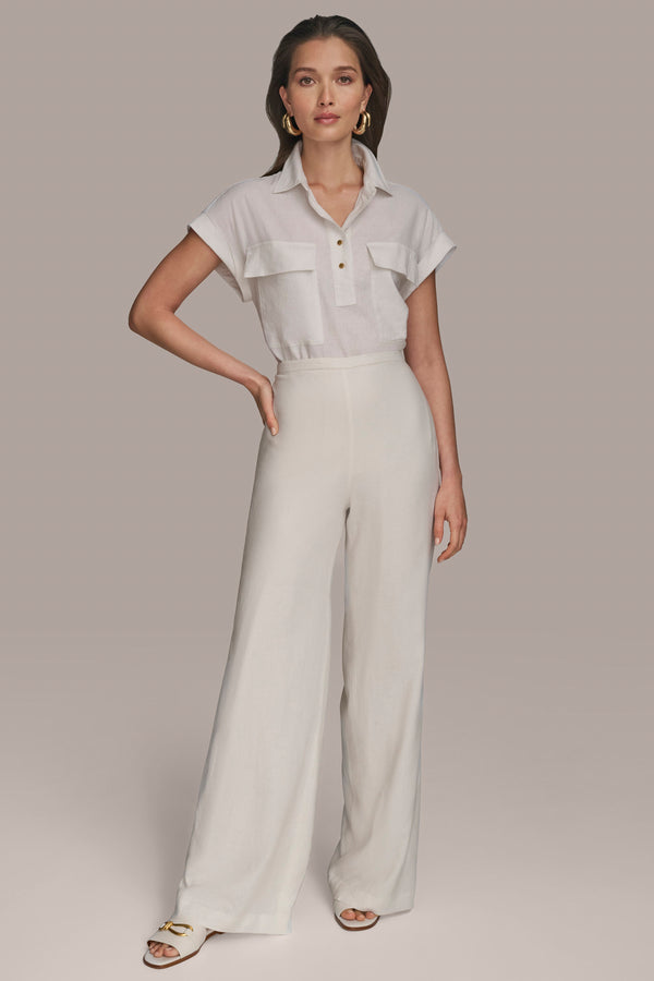 Donna Karan WIDE LEG SOFT PANT Cream