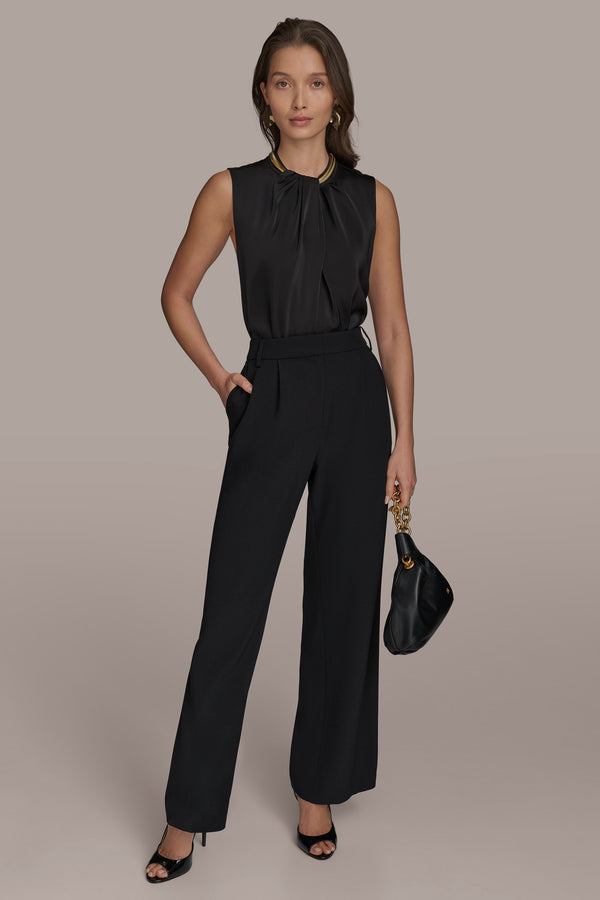 Donna Karan WIDE PANT WITH PLEATS Black