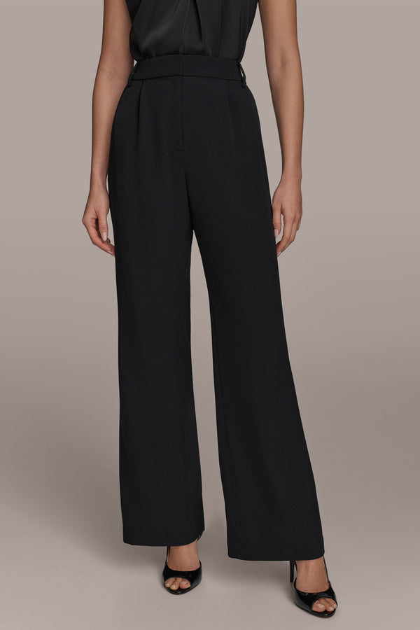 donna karan WIDE PANT WITH PLEATS Black