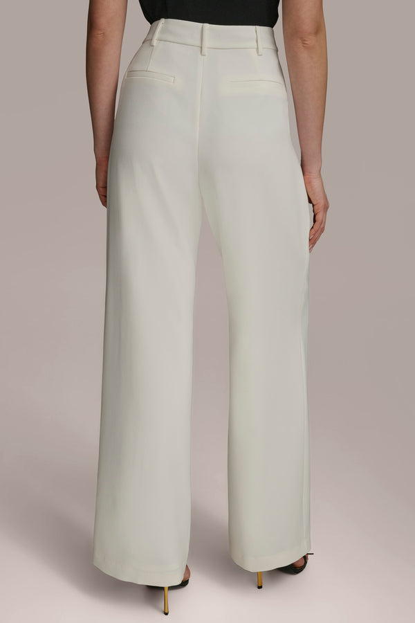 Donna Karan WIDE PANT WITH PLEATS CREAM