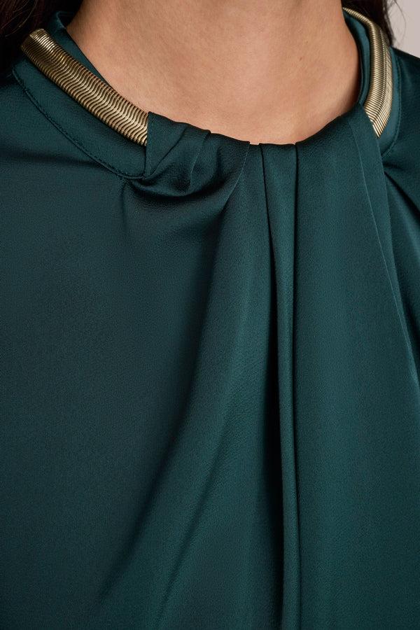 Donna Karan EMBELLISHED TWIST FRONT TOP WEATHERED SAGE