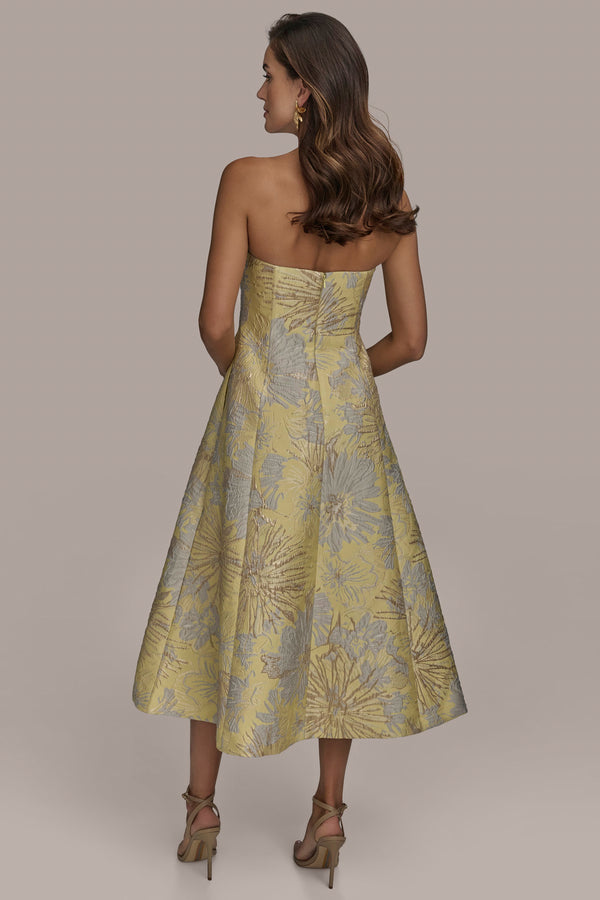 Donna Karan FIT AND FLARE COCKTAIL DRESS PANNACOTTA MULTI